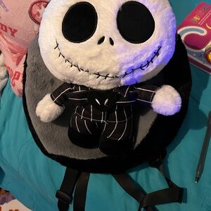 Black and White Plush Backpack